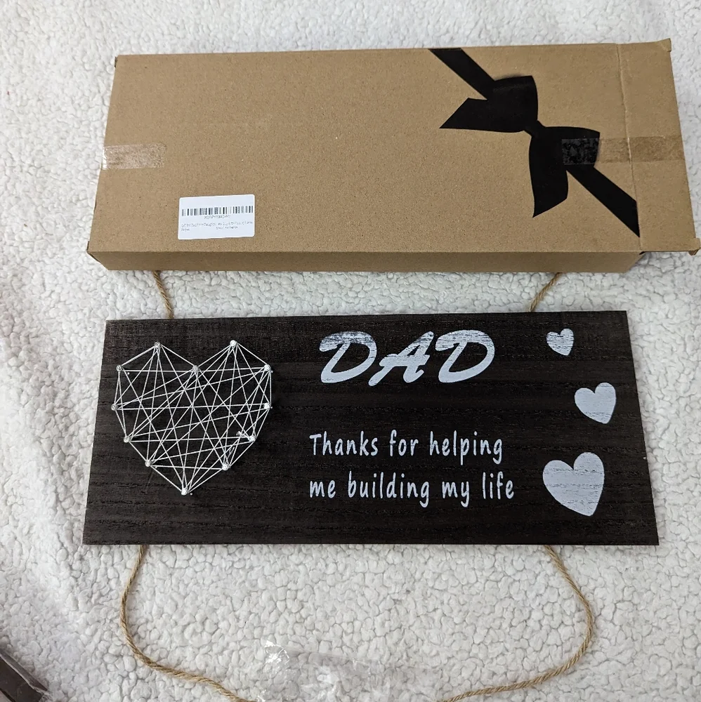 Dad Board Wall Photo Holder & I Cant Say I Love You Enough Wooden Box Sign - Picture 4 of 7
